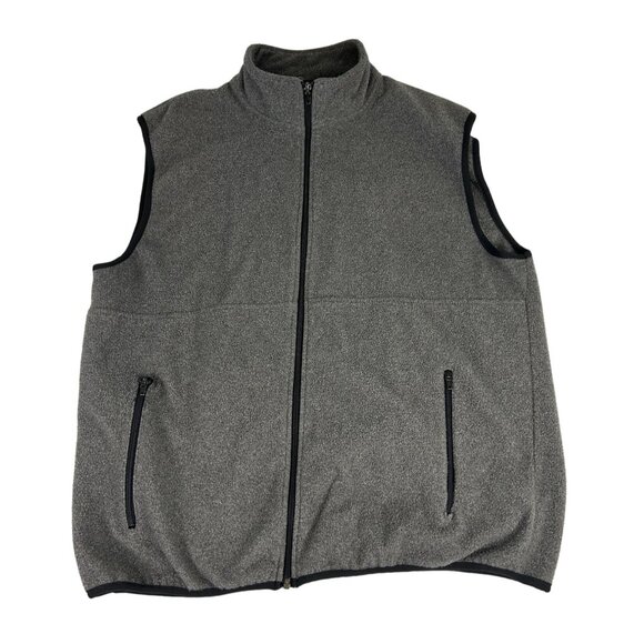 Broad Peak Fleece Full Zip Sweater Vest Men's Size XXL 2XL Gray Zip Pockets